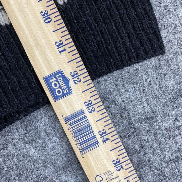 DKNY Sweater Women Large Alpaca Black White Cardigan Open Front Shawl Neck - Picture 10 of 10